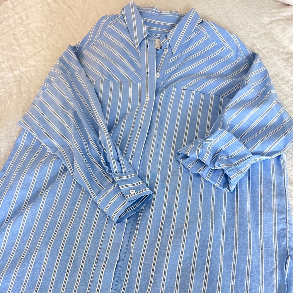 Anthropologie Pilcro Boyfriend Buttondown Blouse
